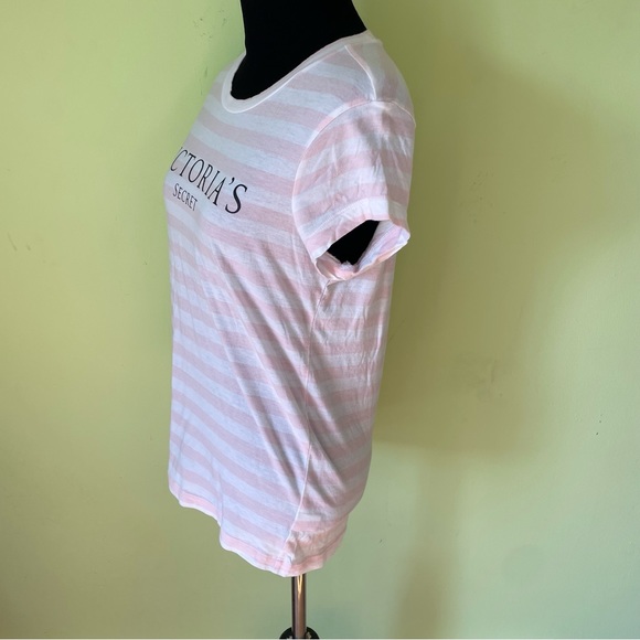 Victoria Striped Ribbon Shirt (Pink)